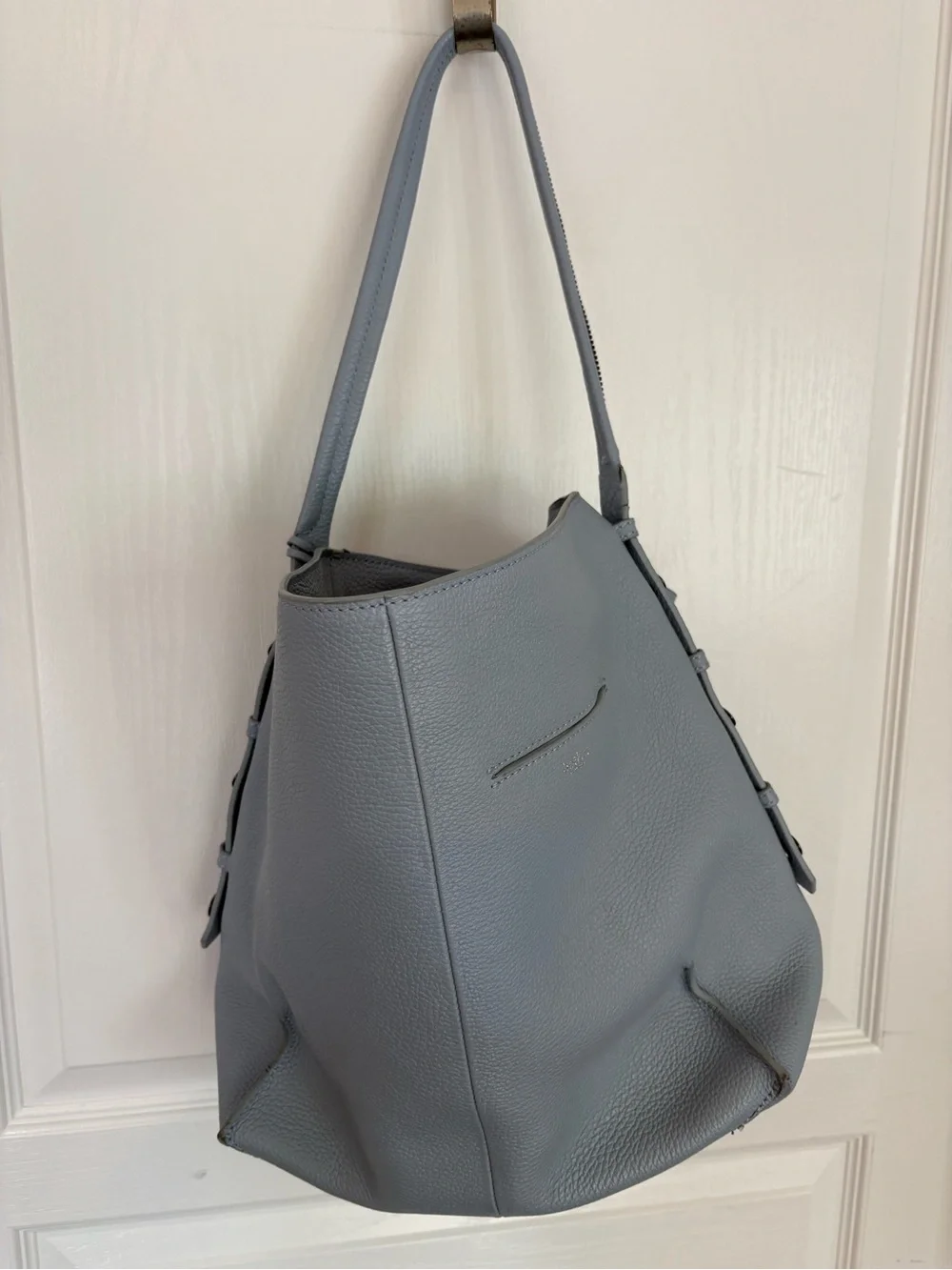 Botkier Grey/blue Pebbled Leather Hobo Shoulder Bag